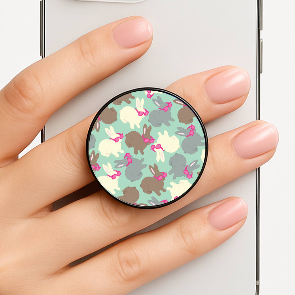 Bunny With Glasses Pattern Phone Grip