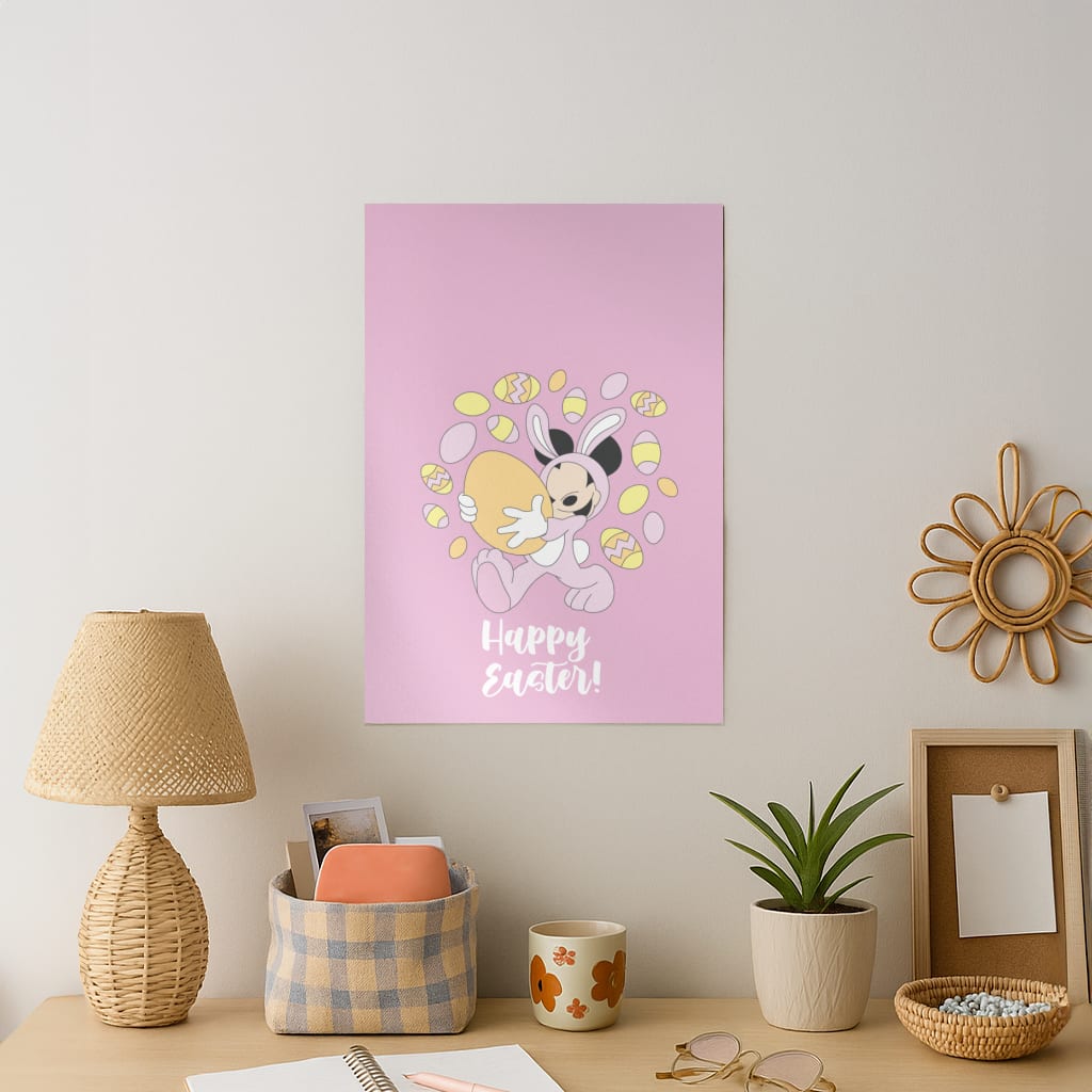 Happy Easter Pink  Art Print