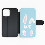 White Bunny Personalised Flip / Wallet Phone Case 2