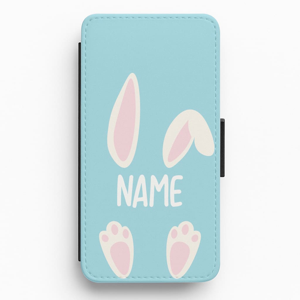 White Bunny Personalised Flip / Wallet Phone Case