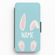 White Bunny Personalised Flip / Wallet Phone Case 1
