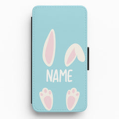 White Bunny Personalised Flip / Wallet Phone Case