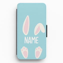 White Bunny Personalised Flip / Wallet Phone Case