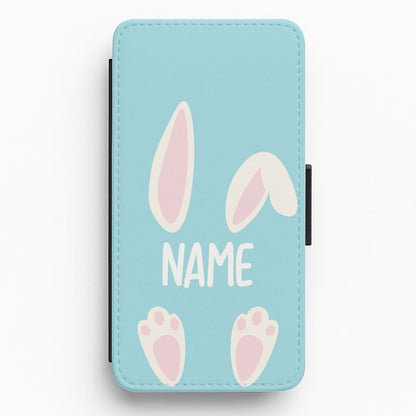 White Bunny Personalised Flip / Wallet Phone Case