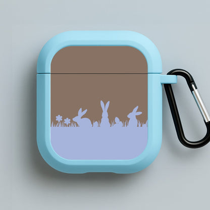 Bunny Outline  Blue AirPods Case