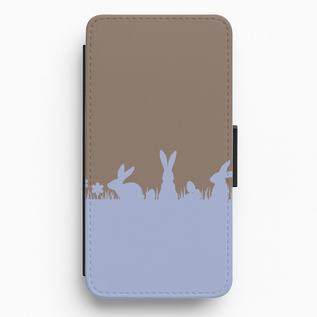 Bunny Outline Flip / Wallet Phone Case
