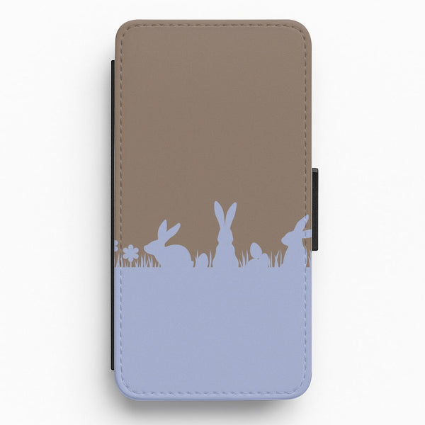Bunny Outline  Flip / Wallet Phone Case