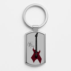 Eddie Munson Guitar Silver Keyring