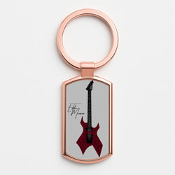 Eddie Munson Guitar Rose Gold Keyring