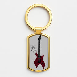 Eddie Munson Guitar Gold Keyring