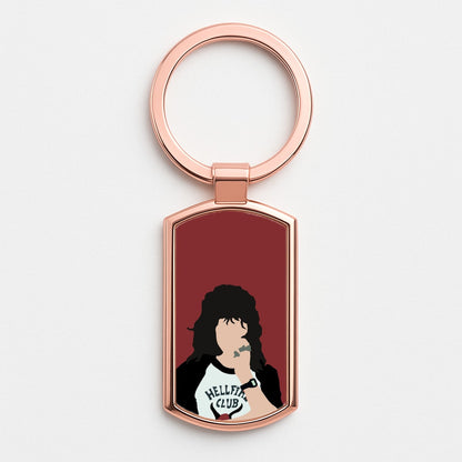 Eddie Munson Hellfire Rose Gold Keyring
