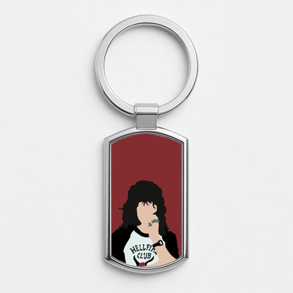 Eddie Munson Hellfire Silver Keyring