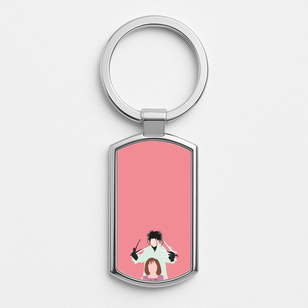 Standing - Scissorhands Silver Keyring