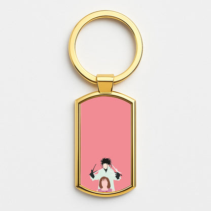 Standing - Scissorhands Gold Keyring