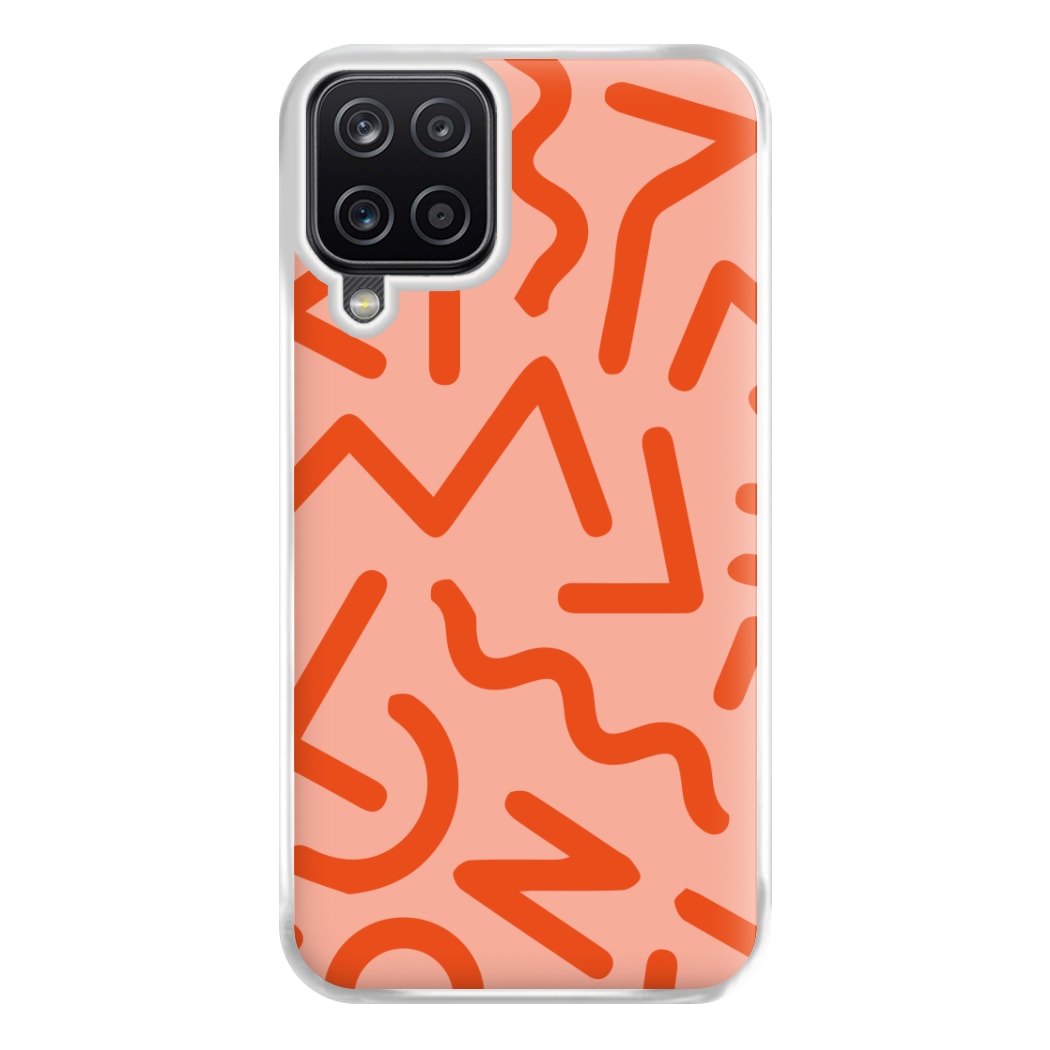 Red Abstract - Eighties Phone Case for Galaxy A12