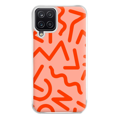 Red Abstract - Eighties Phone Case for Galaxy A12