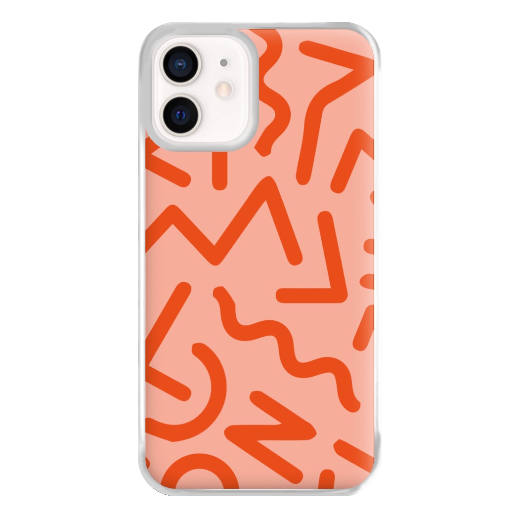 Red Abstract - Eighties Phone Case for iPhone 13 Mini