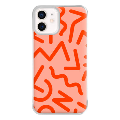 Red Abstract - Eighties Phone Case for iPhone 13 Mini