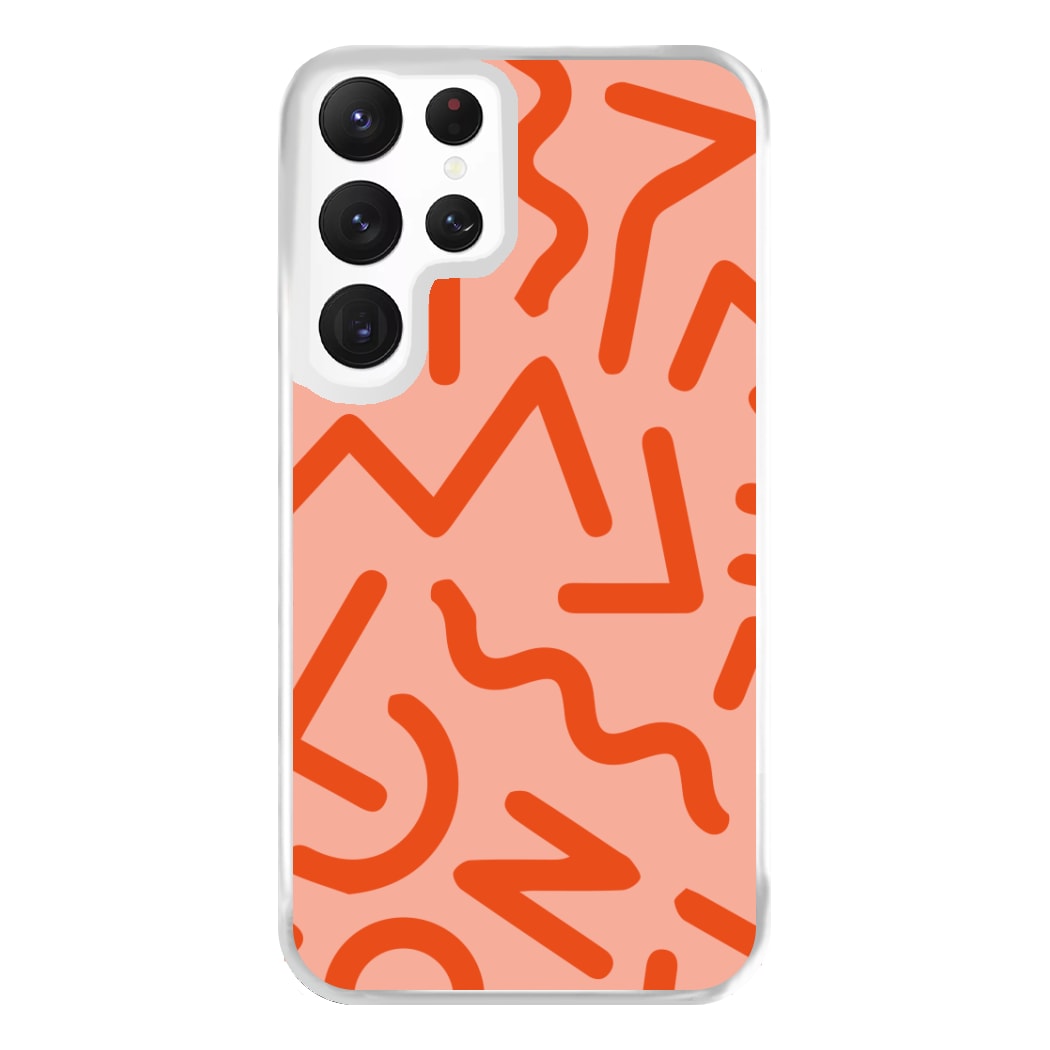 Red Abstract - Eighties Phone Case for Galaxy S22 Ultra