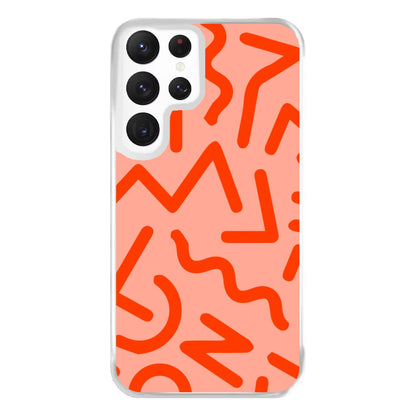 Red Abstract - Eighties Phone Case for Galaxy S22 Ultra