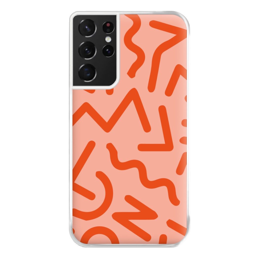 Red Abstract - Eighties Phone Case for Galaxy S21 Ultra