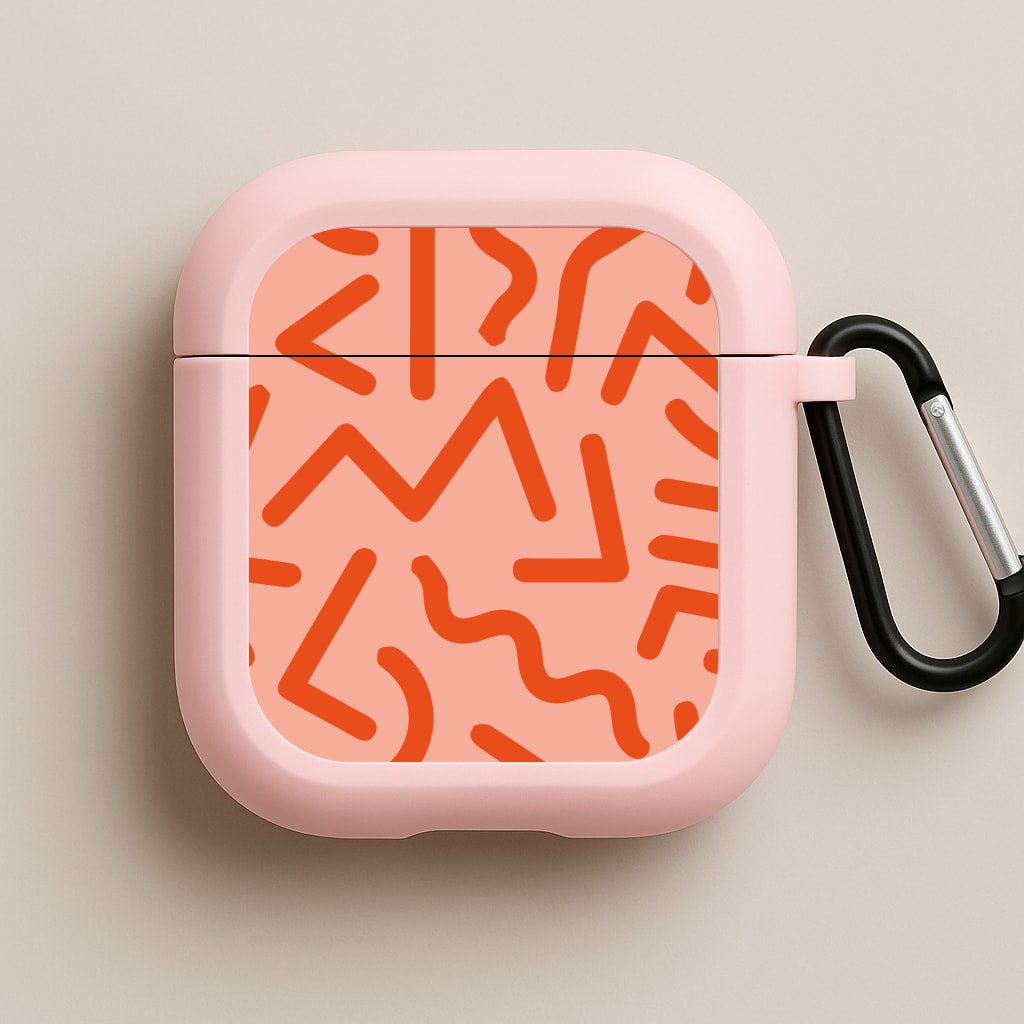 Red Abstract - Eighties Pink AirPods Case
