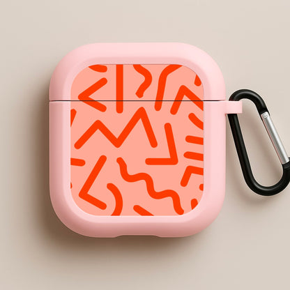 Red Abstract - Eighties Pink AirPods Case