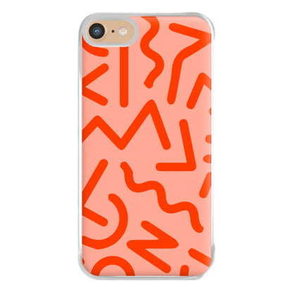 Red Abstract - Eighties Phone Case for iPhone 6 / 7 / 8 / SE