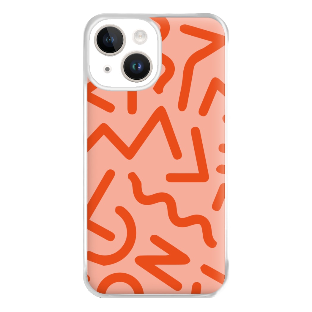 Red Abstract - Eighties Phone Case for iPhone 14