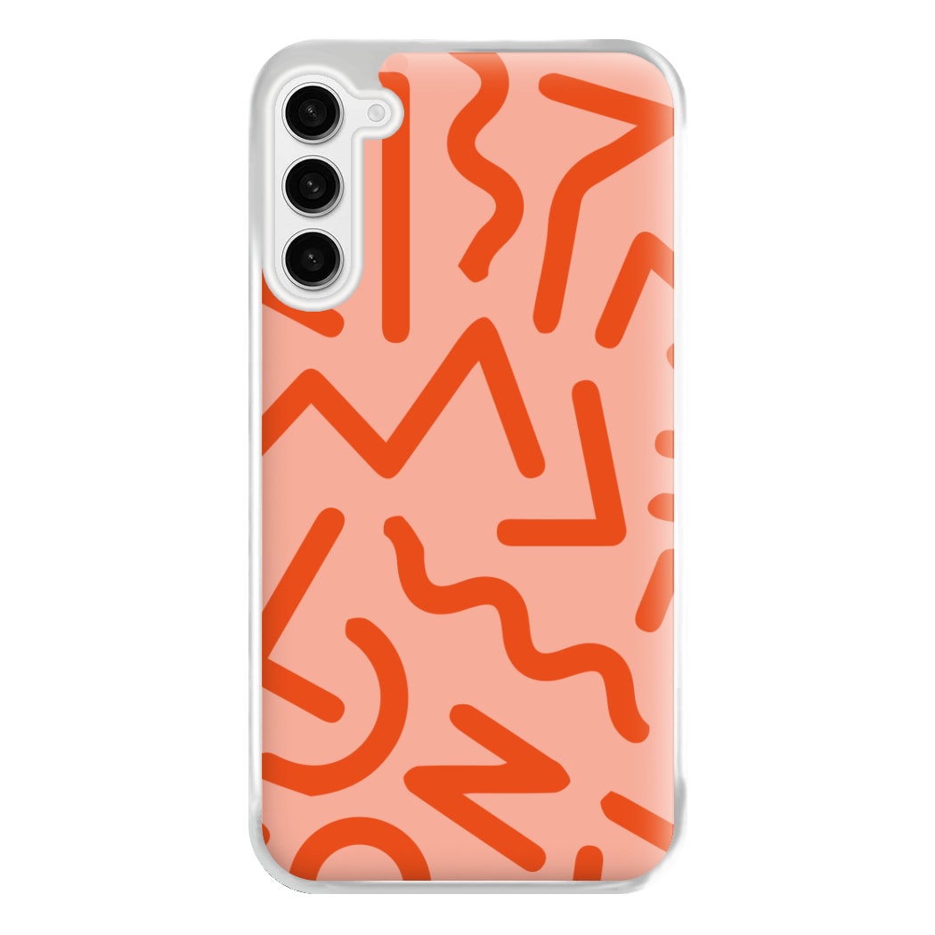 Red Abstract - Eighties Phone Case for Galaxy S23FE