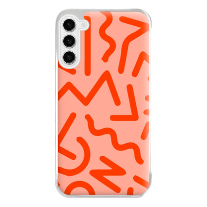 Red Abstract - Eighties Phone Case for Galaxy S23FE