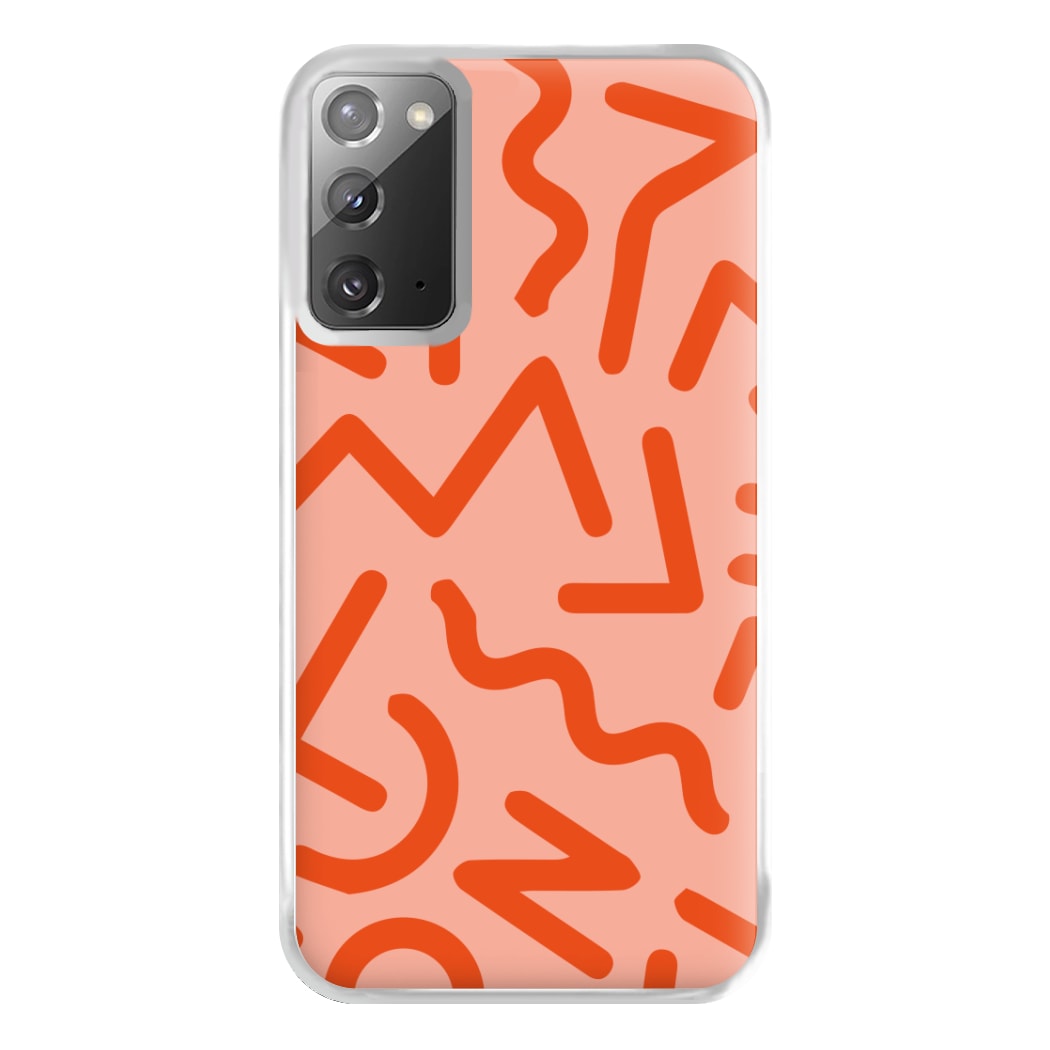 Red Abstract - Eighties Phone Case for Galaxy Note 20 Ultra