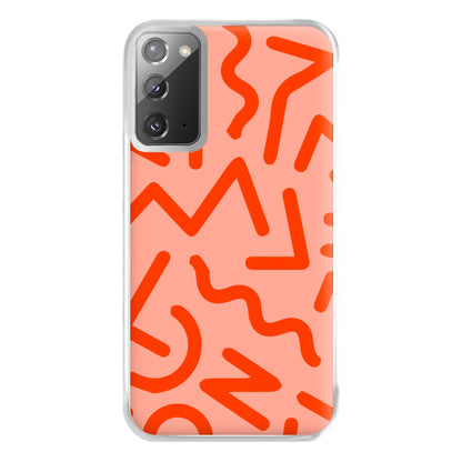 Red Abstract - Eighties Phone Case for Galaxy Note 20 Ultra