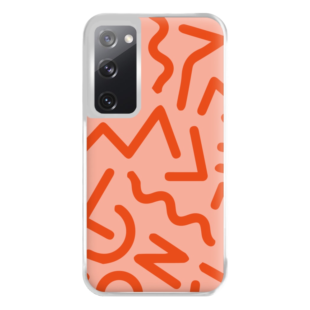 Red Abstract - Eighties Phone Case for Galaxy S20FE