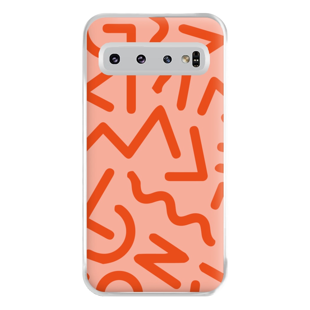 Red Abstract - Eighties Phone Case for Galaxy S10 Plus