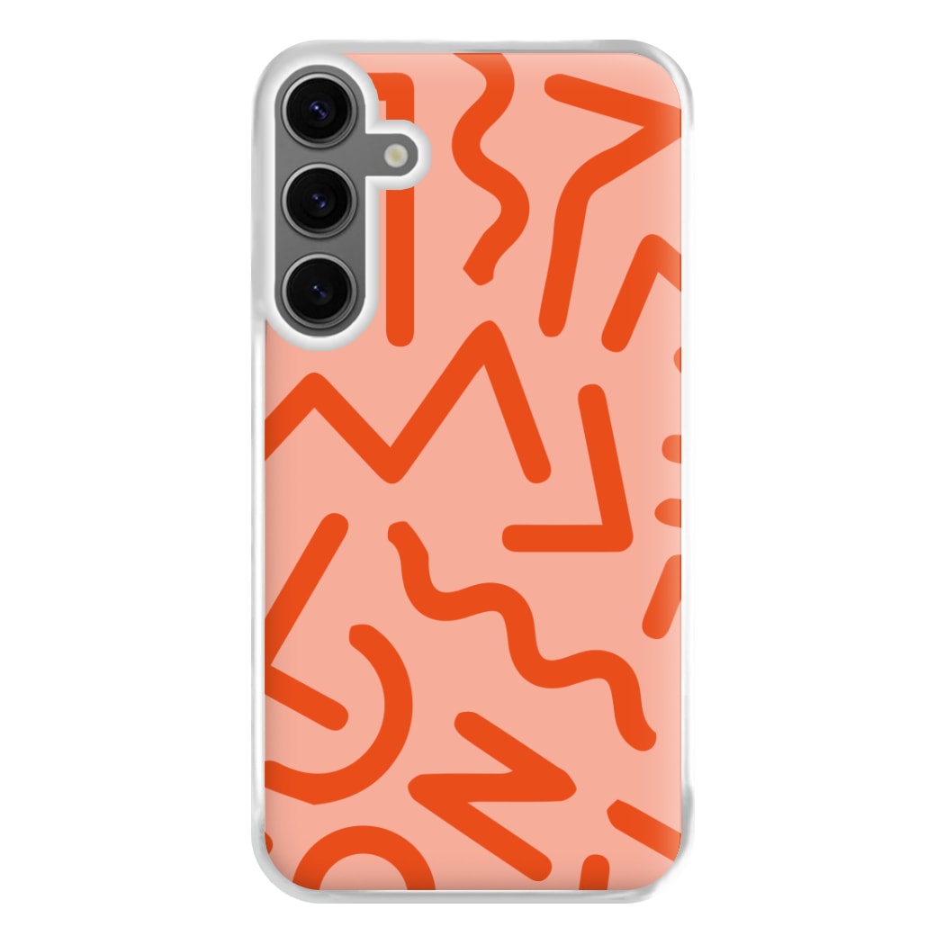 Red Abstract - Eighties Phone Case for Galaxy S24FE