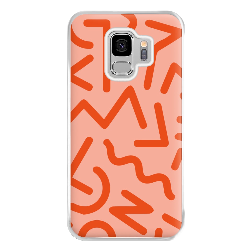 Red Abstract - Eighties Phone Case for Galaxy S9 Plus