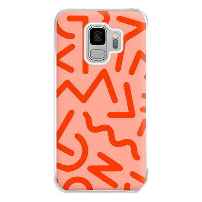 Red Abstract - Eighties Phone Case for Galaxy S9 Plus