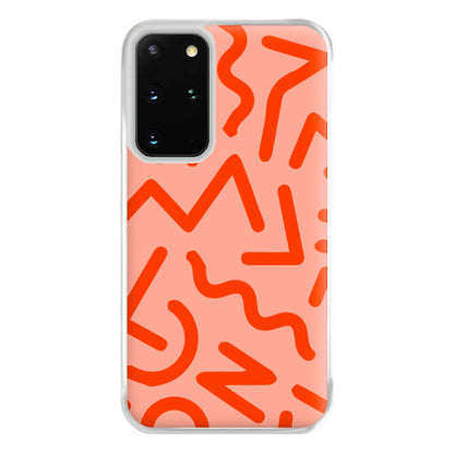 Red Abstract - Eighties Phone Case for Galaxy S20 Plus