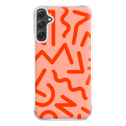 Red Abstract - Eighties Phone Case for Galaxy A34