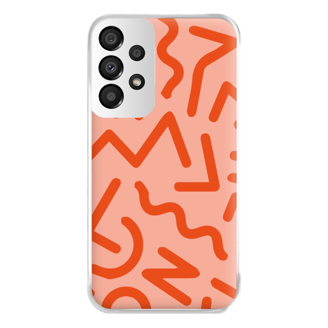 Red Abstract - Eighties Phone Case for Galaxy A33