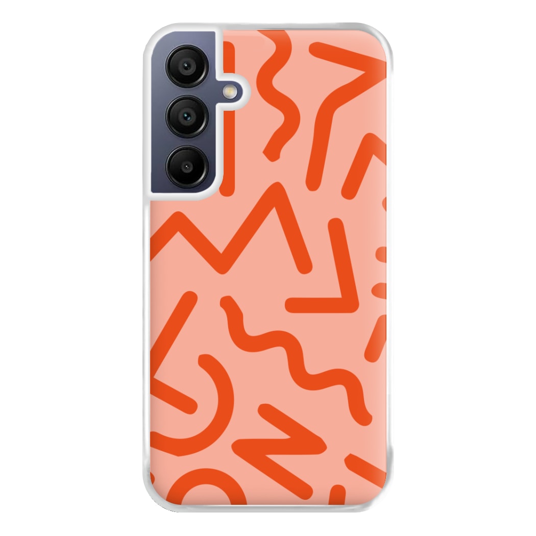 Red Abstract - Eighties Phone Case for Galaxy A16