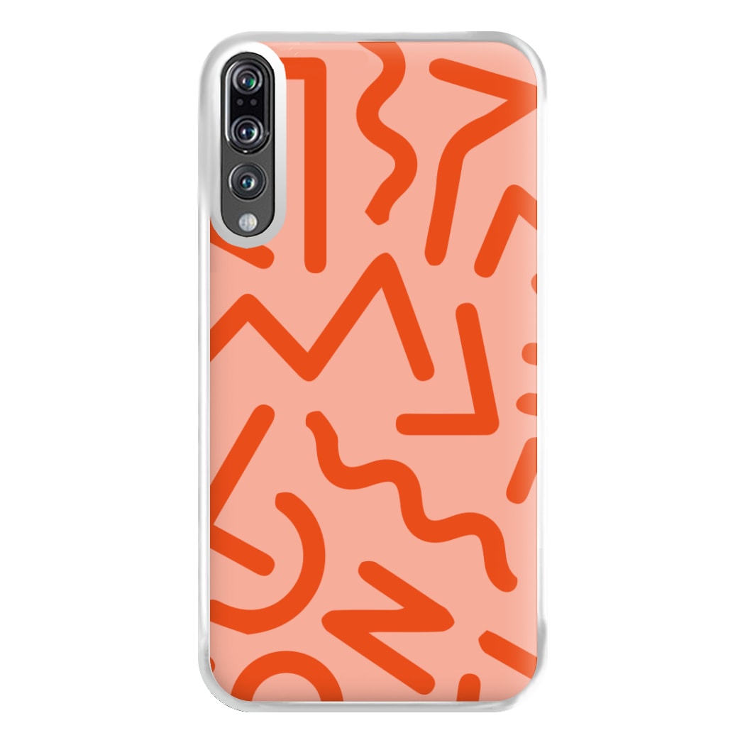 Red Abstract - Eighties Phone Case for Huawei P20 Pro