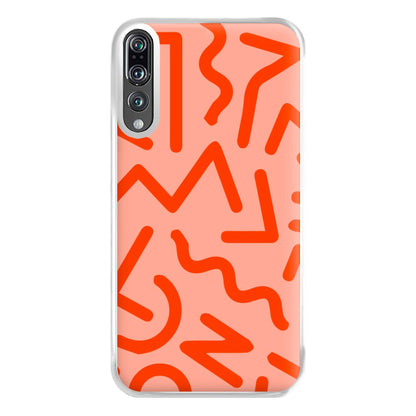 Red Abstract - Eighties Phone Case for Huawei P20 Pro