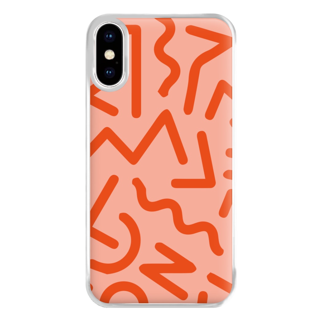 Red Abstract - Eighties Phone Case for iPhone XS Max