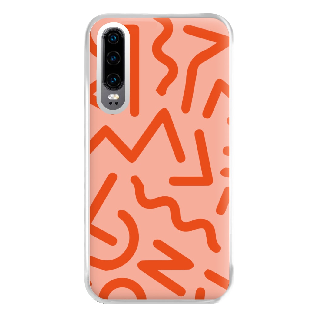 Red Abstract - Eighties Phone Case for Huawei P30