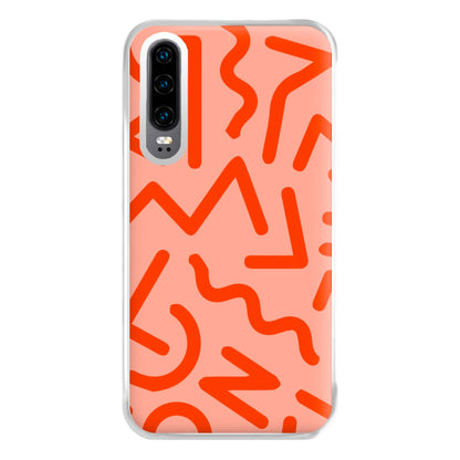 Red Abstract - Eighties Phone Case for Huawei P30