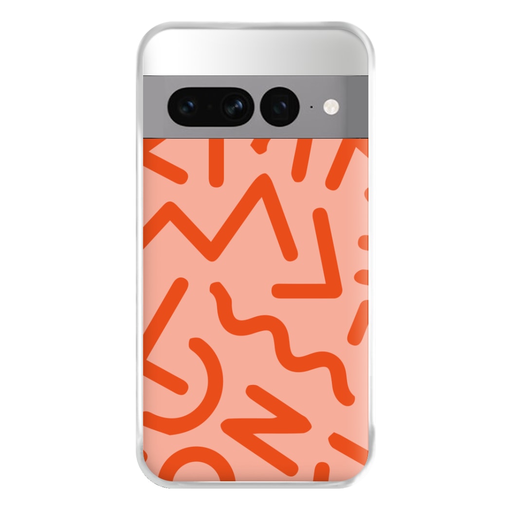 Red Abstract - Eighties Phone Case for Google Pixel 7 Pro