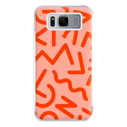 Red Abstract - Eighties Phone Case for Galaxy S8 Plus