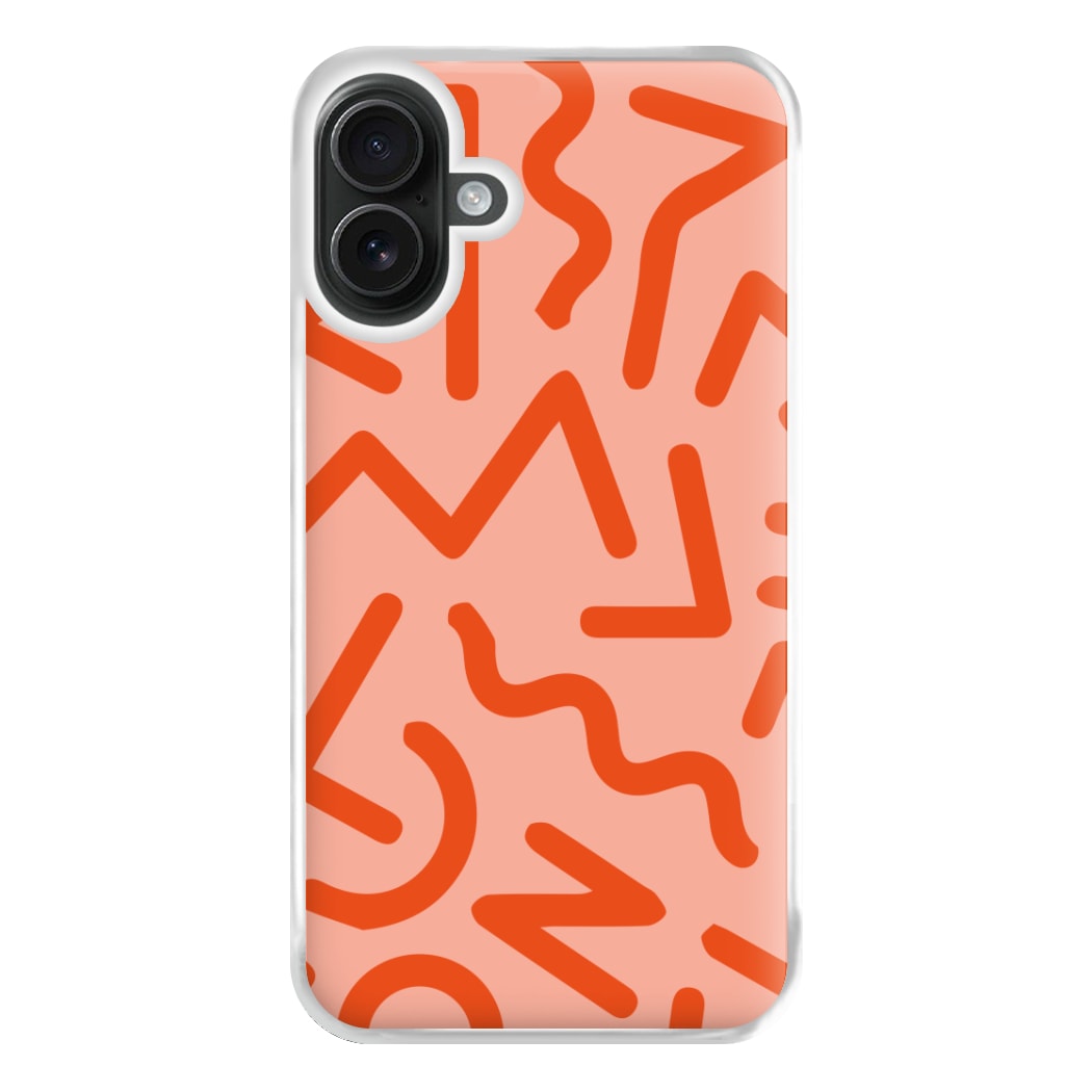 Red Abstract - Eighties Phone Case for iPhone 16 Plus